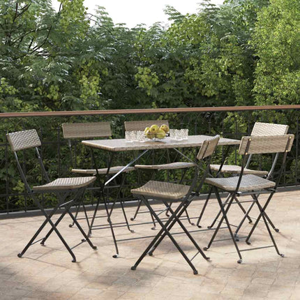 foldbare bistrostole 6 stk. polyrattan og stål grå