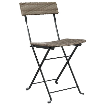 foldbare bistrostole 8 stk. polyrattan og stål grå