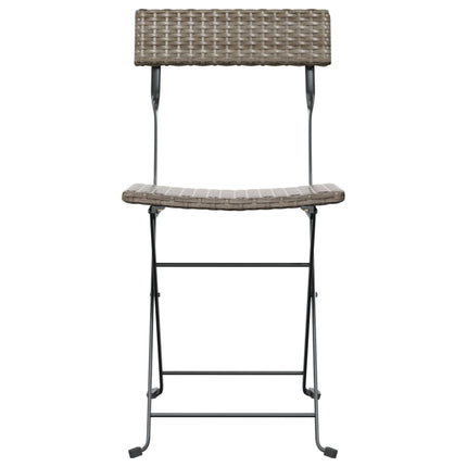 foldbare bistrostole 8 stk. polyrattan og stål grå