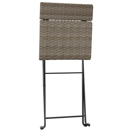 foldbare bistrostole 8 stk. polyrattan og stål grå
