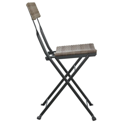 foldbare bistrostole 8 stk. polyrattan og stål grå