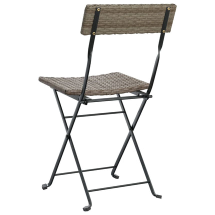 foldbare bistrostole 8 stk. polyrattan og stål grå