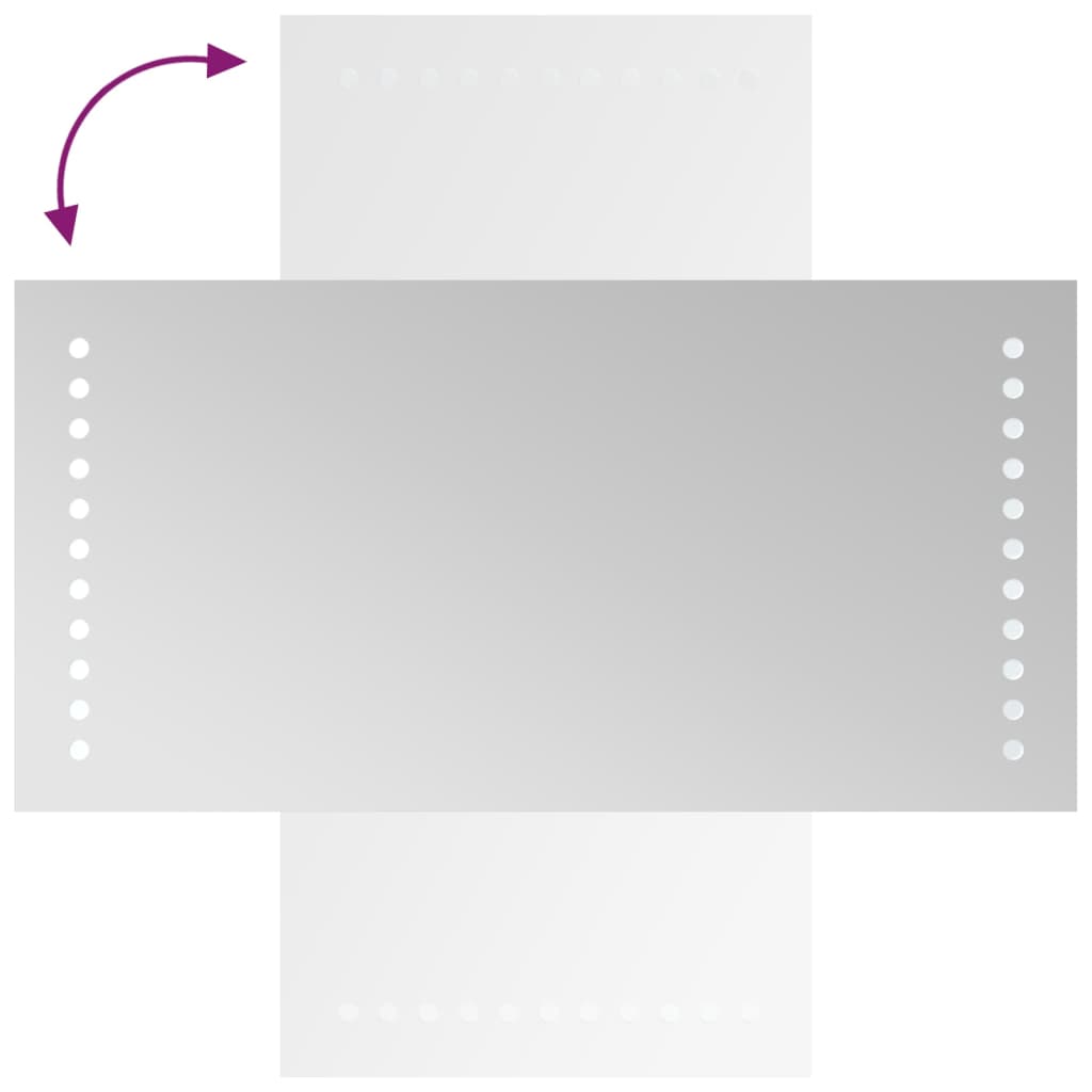 badeværelsesspejl med LED-lys 20x40 cm