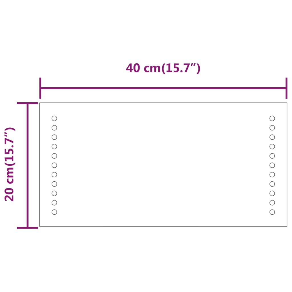 badeværelsesspejl med LED-lys 20x40 cm