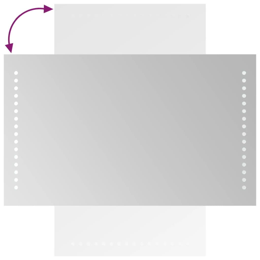 badeværelsesspejl med LED-lys 30x50 cm