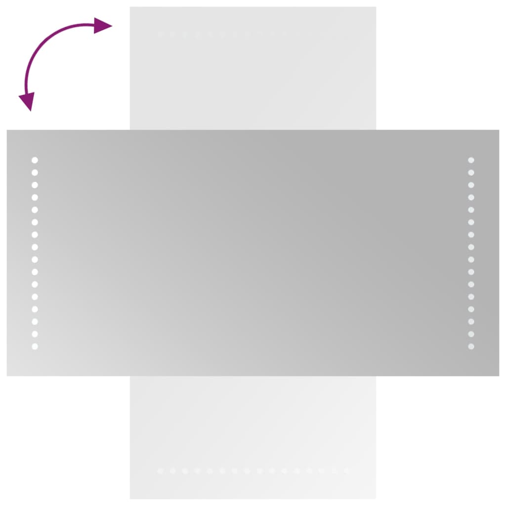 badeværelsesspejl med LED-lys 30x60 cm