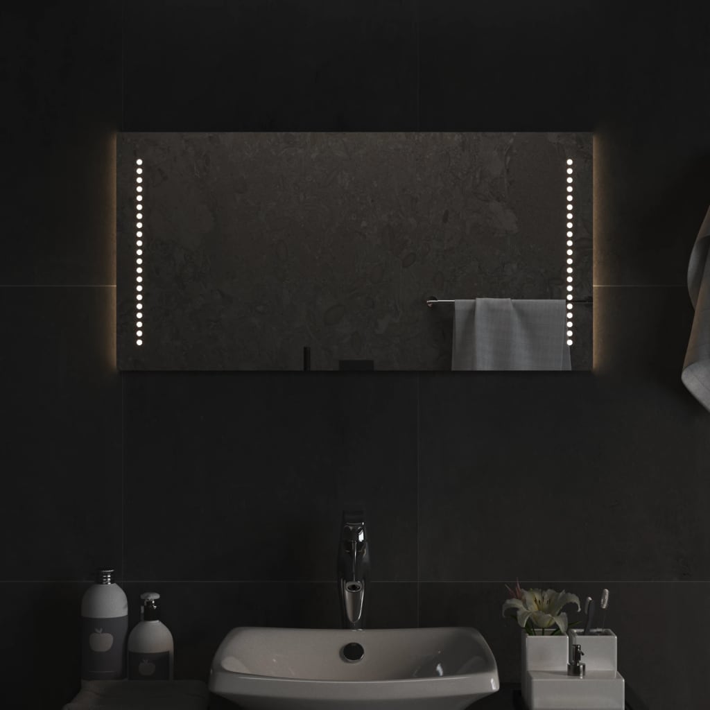 Badeværelsesspejl med LED-lys 40x80 cm