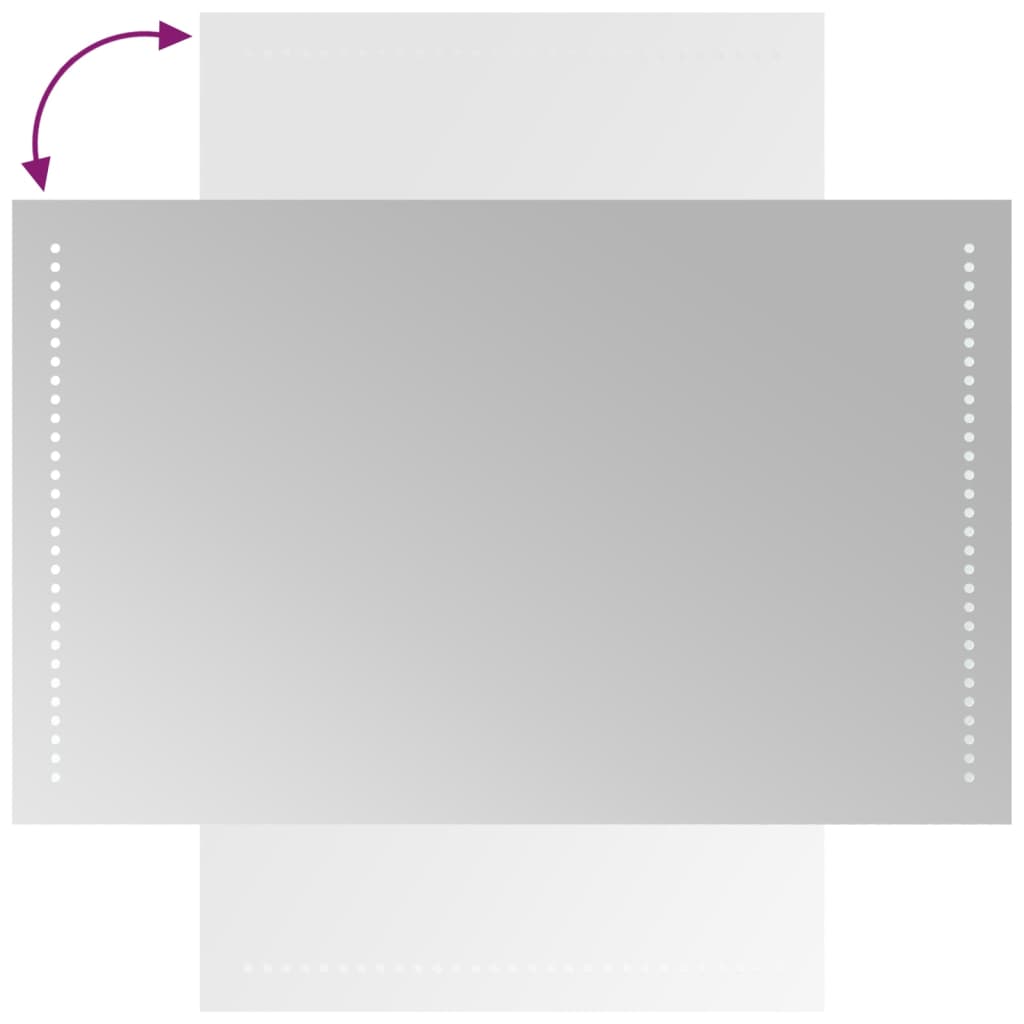 badeværelsesspejl med LED-lys 50x80 cm