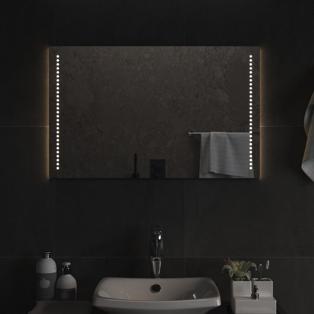 badeværelsesspejl med LED-lys 50x80 cm