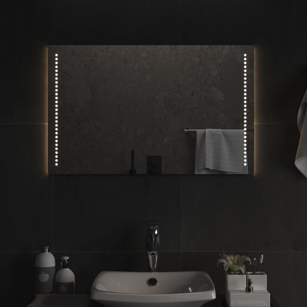 Badeværelsesspejl med LED-lys 50x80 cm