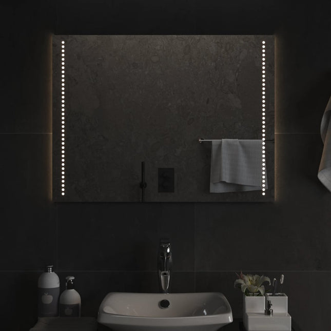 badeværelsesspejl med LED-lys 60x80 cm