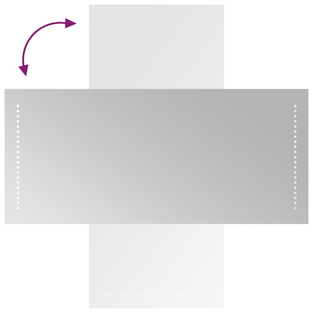 badeværelsesspejl med LED-lys 40x90 cm