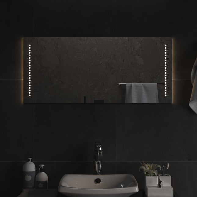 badeværelsesspejl med LED-lys 40x90 cm