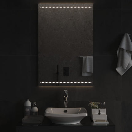 badeværelsesspejl med LED-lys 60x90 cm