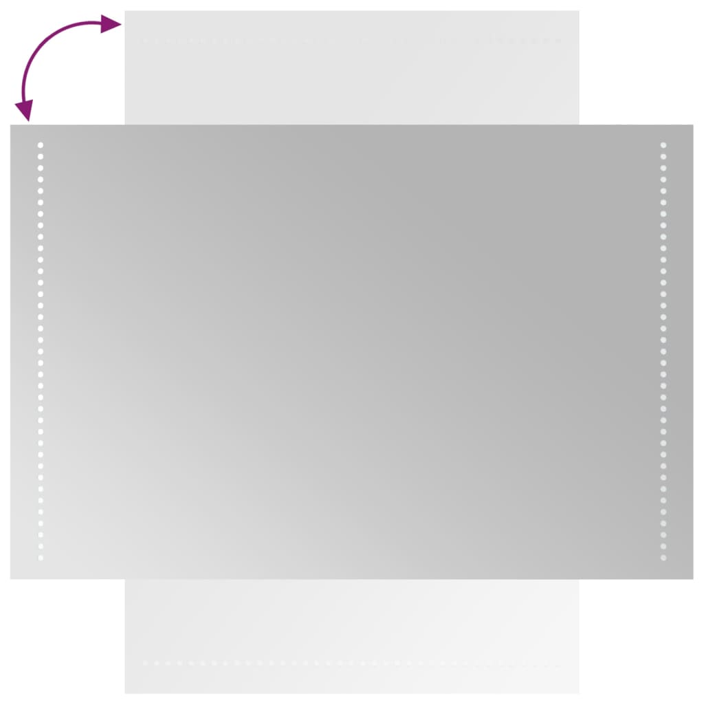 badeværelsesspejl med LED-lys 60x90 cm