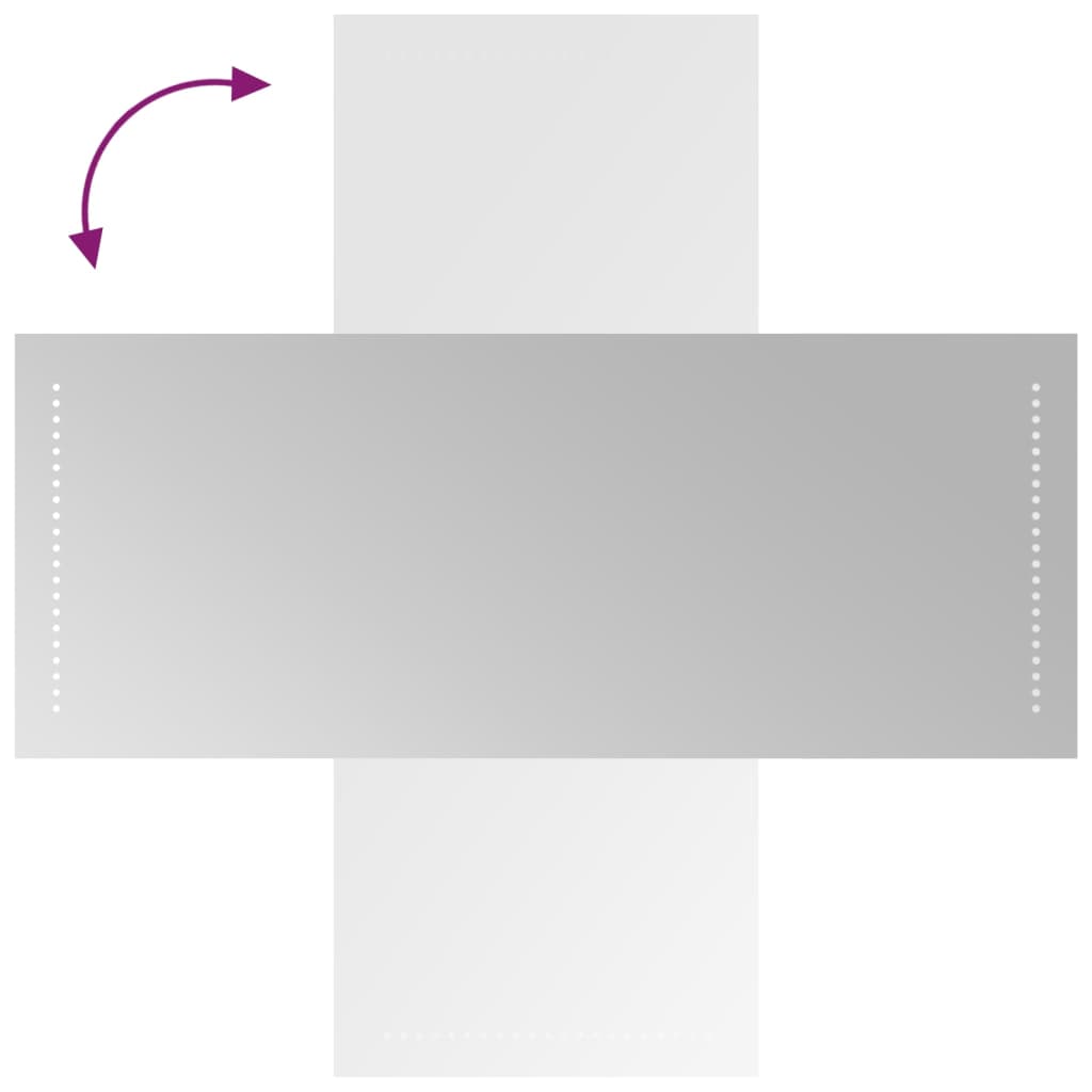 badeværelsesspejl med LED-lys 40x100 cm