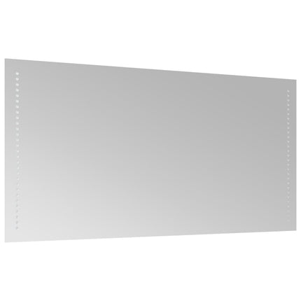 badeværelsesspejl med LED-lys 50x100 cm