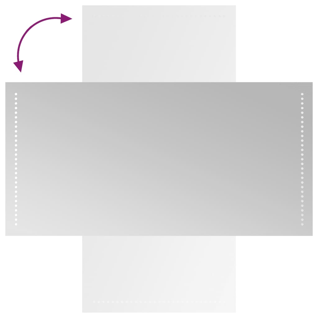 badeværelsesspejl med LED-lys 50x100 cm