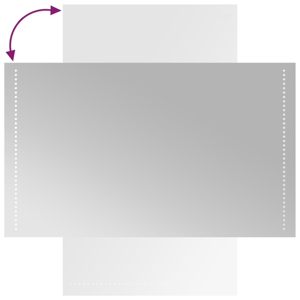 badeværelsesspejl med LED-lys 60x100 cm