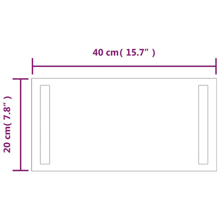 badeværelsesspejl med LED-lys 20x40 cm