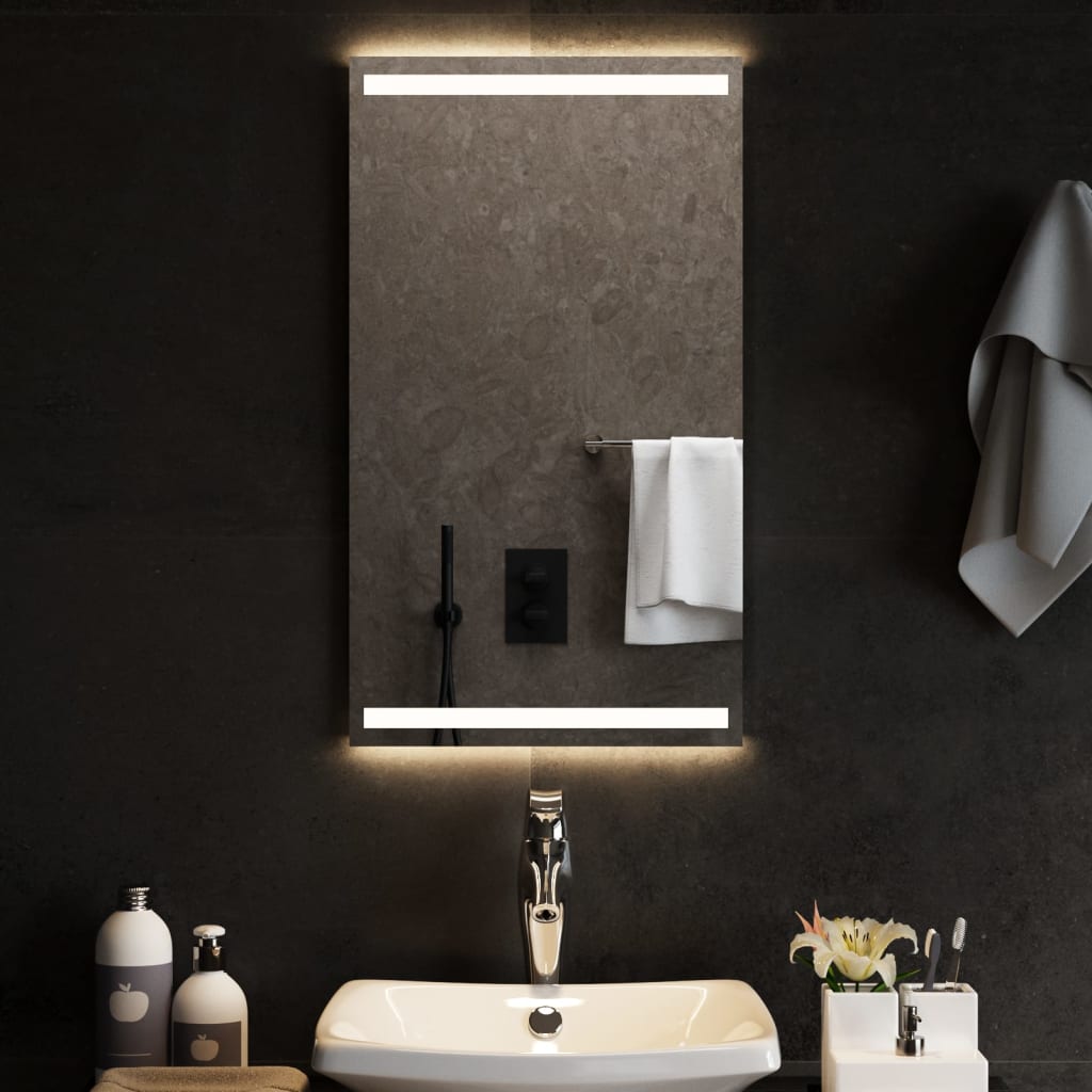 Badeværelsesspejl med LED-lys 40 × 70 cm - IP65, vægmontering