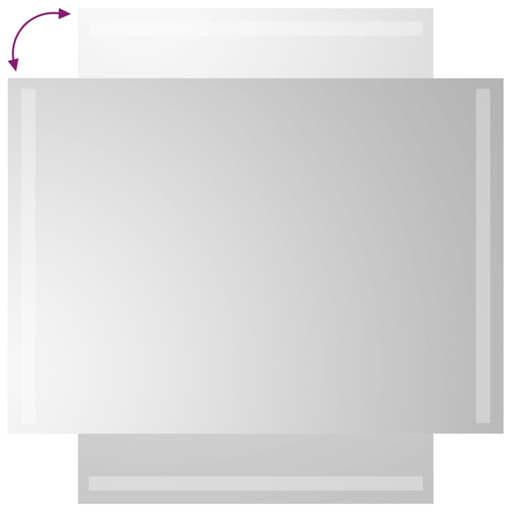 badeværelsesspejl med LED-lys 50x70 cm