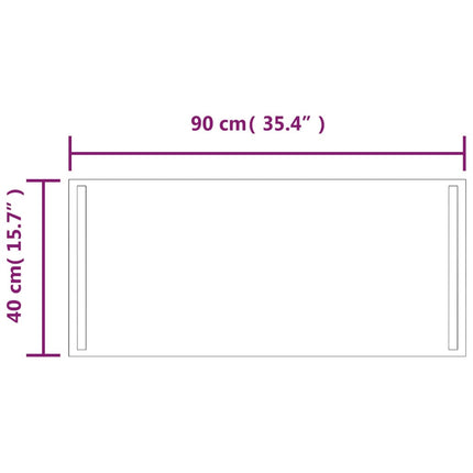 badeværelsesspejl med LED-lys 40x90 cm