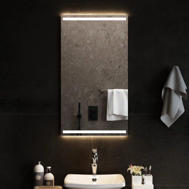 badeværelsesspejl med LED-lys 50x90cm
