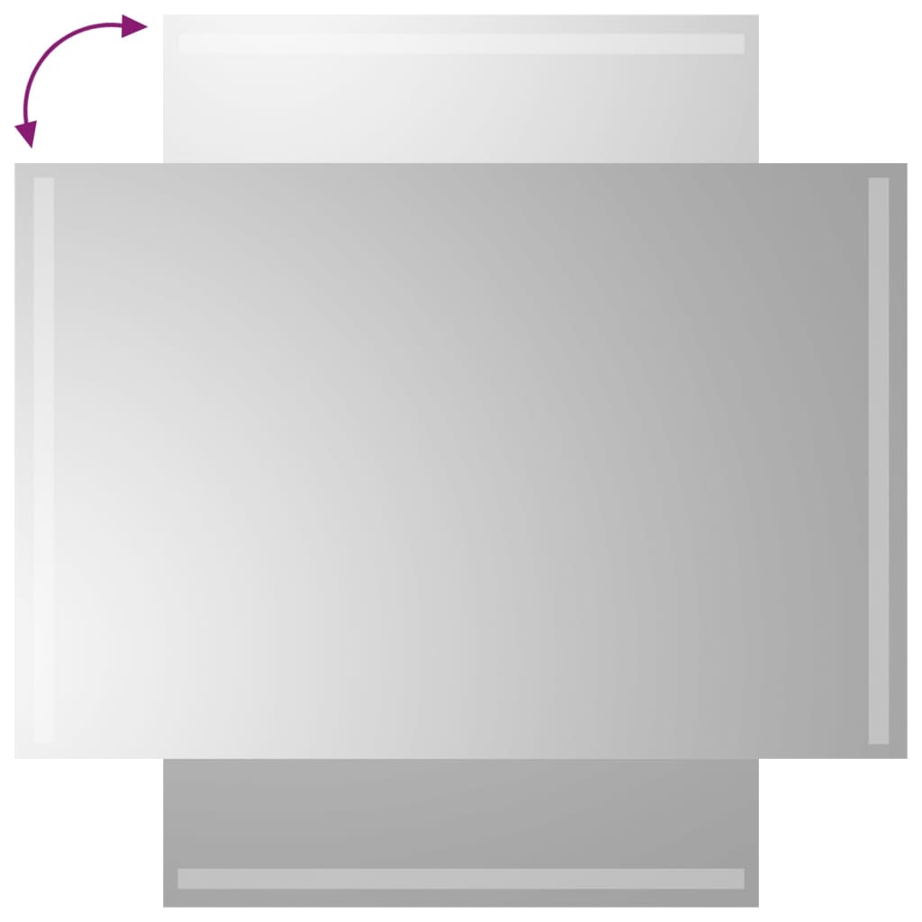 badeværelsesspejl med LED-lys 60x90 cm