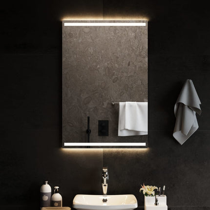badeværelsesspejl med LED-lys 60x90 cm