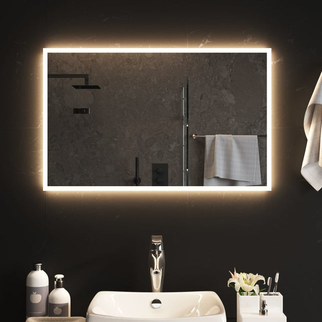 badeværelsesspejl med LED-lys 50x80 cm