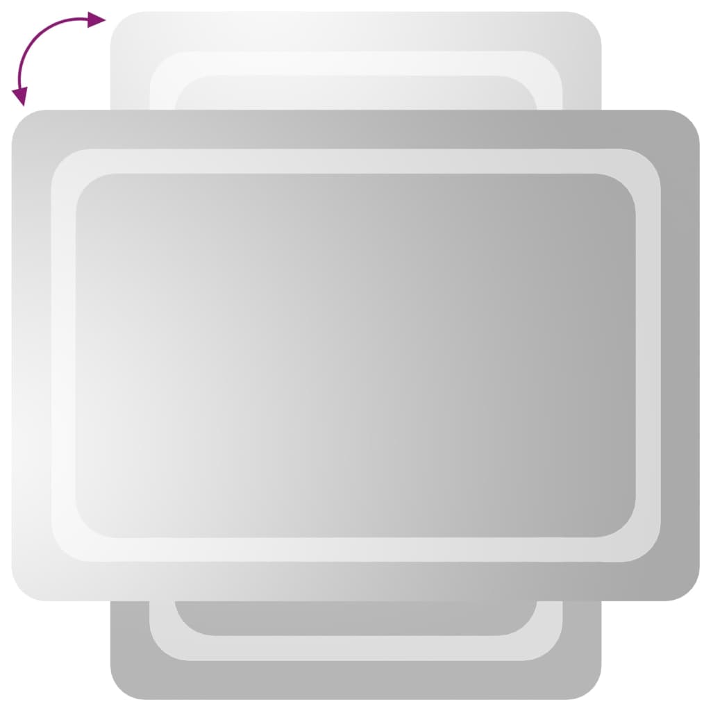 badeværelsesspejl med LED-lys 50x70 cm