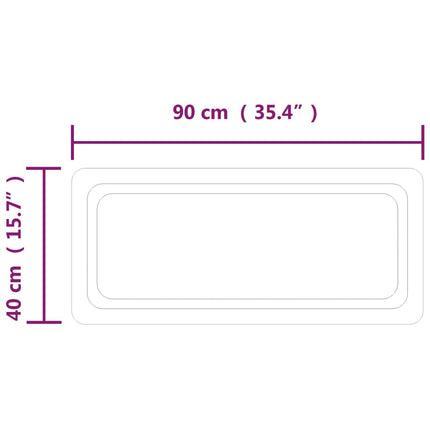 badeværelsesspejl med LED-lys 40x90 cm