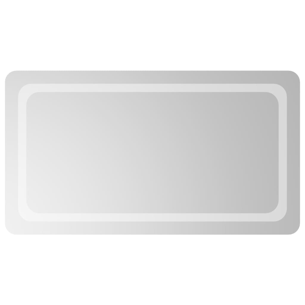 badeværelsesspejl med LED-lys 50x90 cm