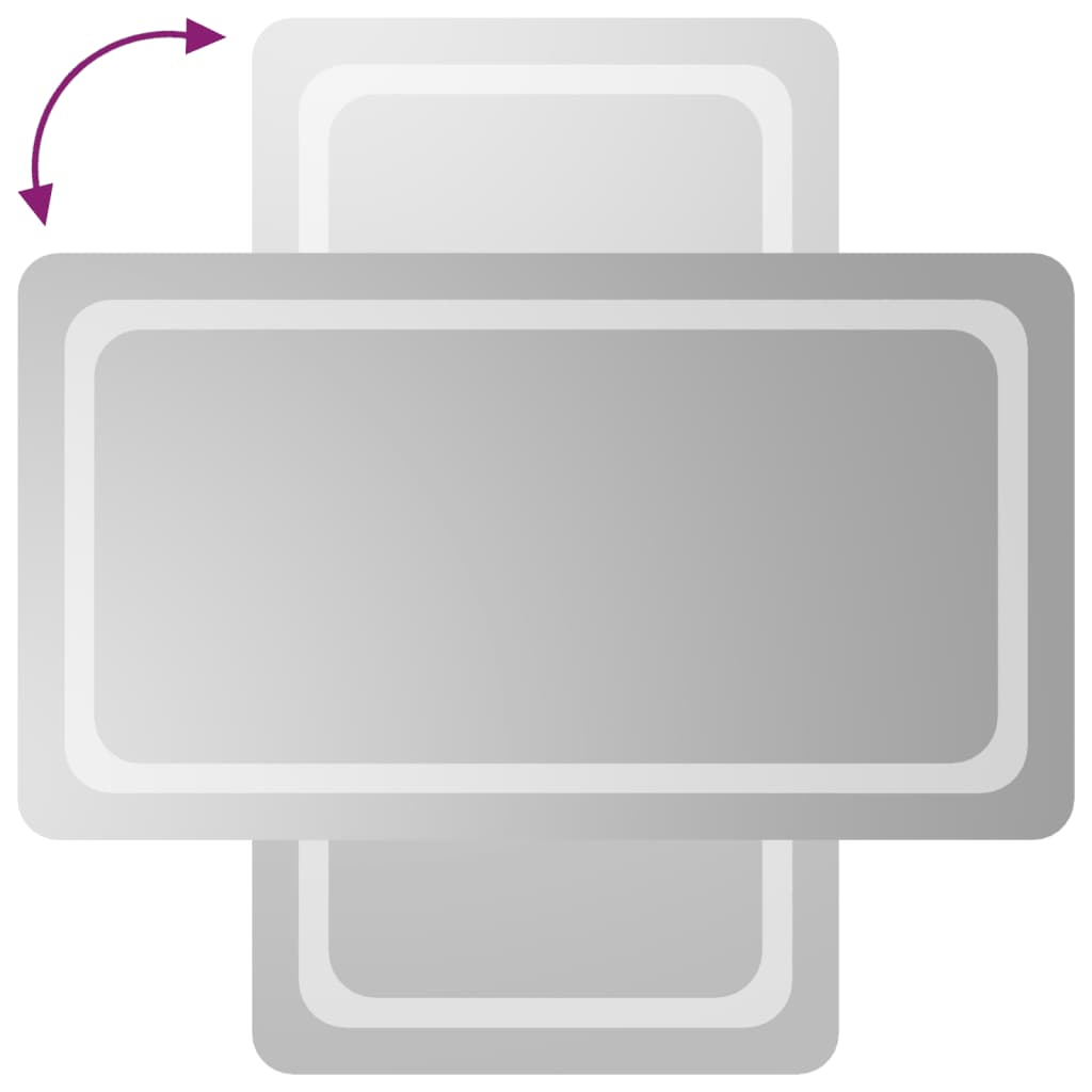 badeværelsesspejl med LED-lys 50x90 cm