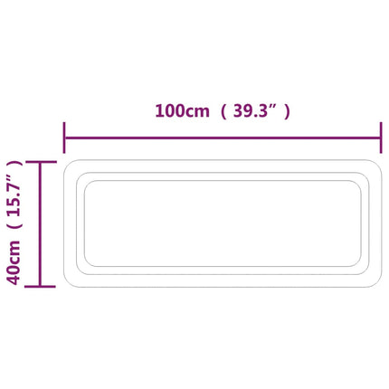 badeværelsesspejl med LED-lys 40x100 cm