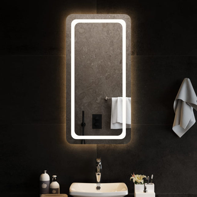 badeværelsesspejl med LED-lys 50x100 cm