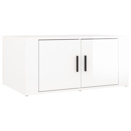 sofabord 80x50x36 cm konstrueret træ hvid højglans