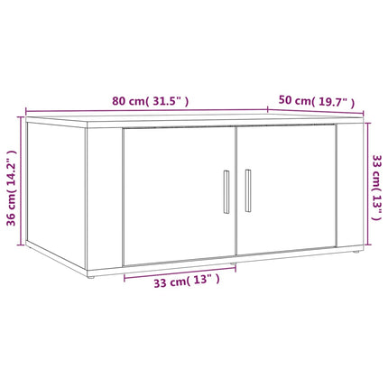 sofabord 80x50x36 cm konstrueret træ betongrå