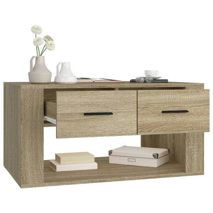 sofabord 80x50x40 cm konstrueret træ sonoma-eg