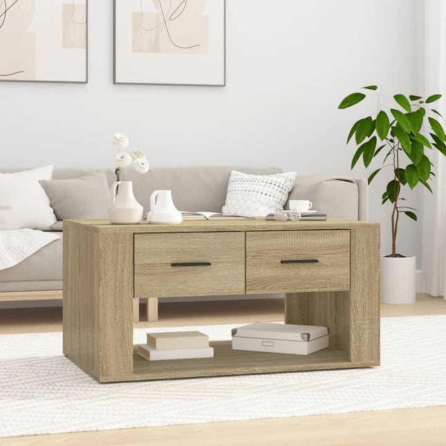 sofabord 80x50x40 cm konstrueret træ sonoma-eg