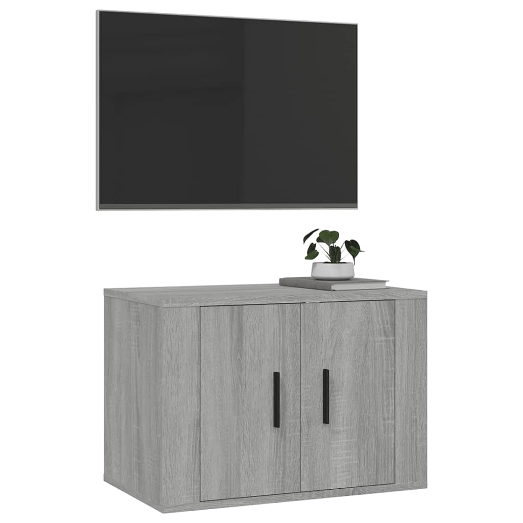 væghængt tv-skab 57x34,5x40 cm grå sonoma-eg
