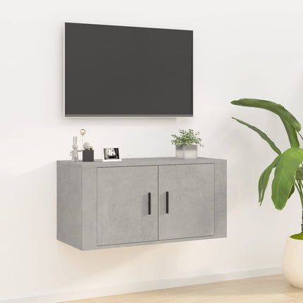 væghængt tv-skab 80x34,5x40 cm betongrå