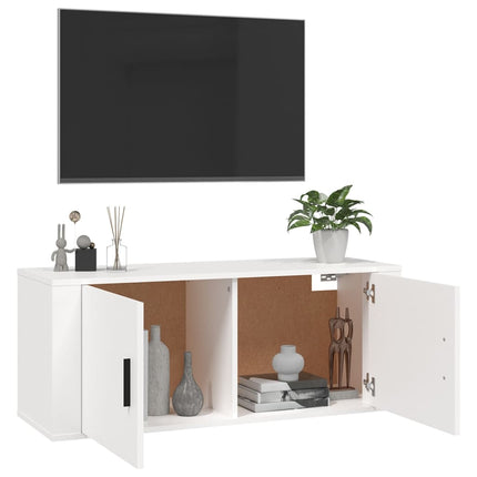 væghængt tv-skab 100x34,5x40 cm hvid
