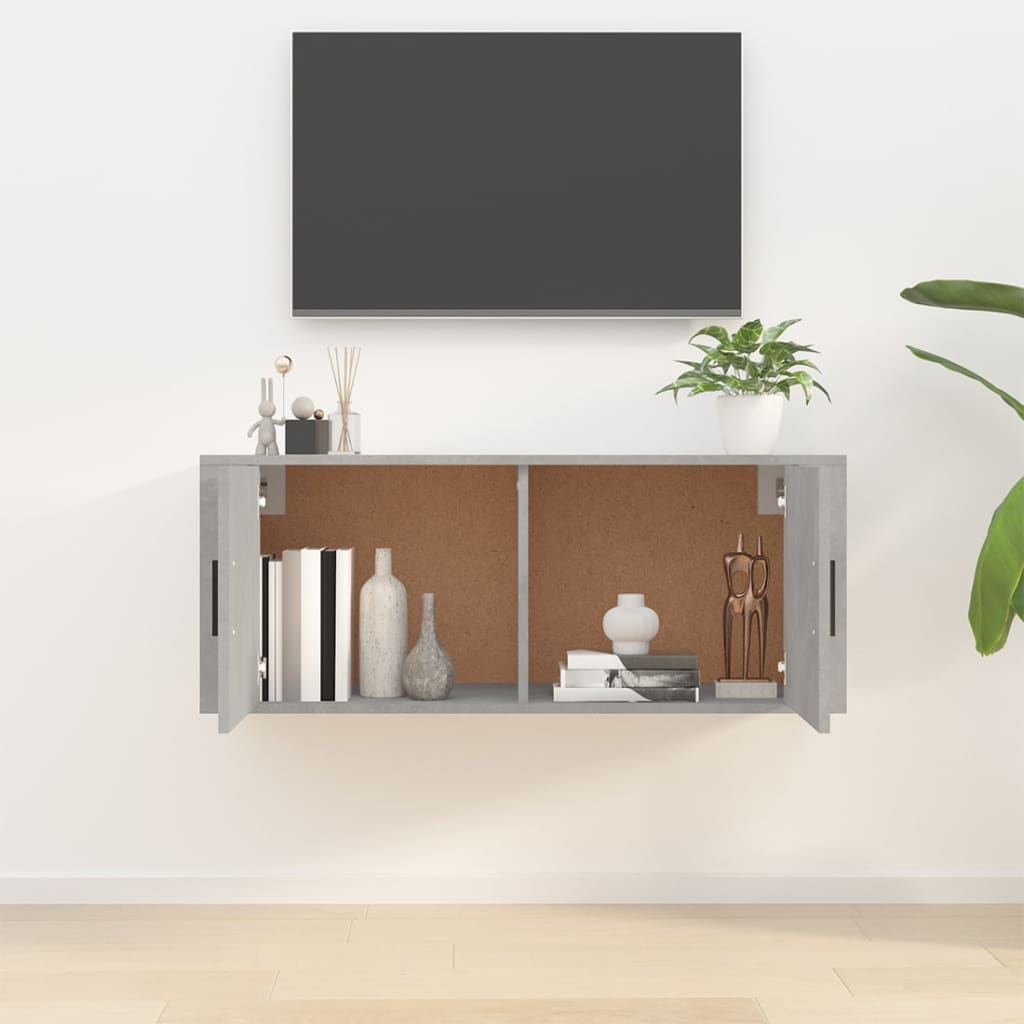 væghængt tv-skab 100x34,5x40 cm betongrå