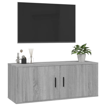 væghængt tv-skab 100x34,5x40 cm grå sonoma