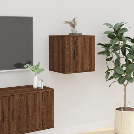 væghængt tv-skab 40x34,5x40 cm brun egetræ