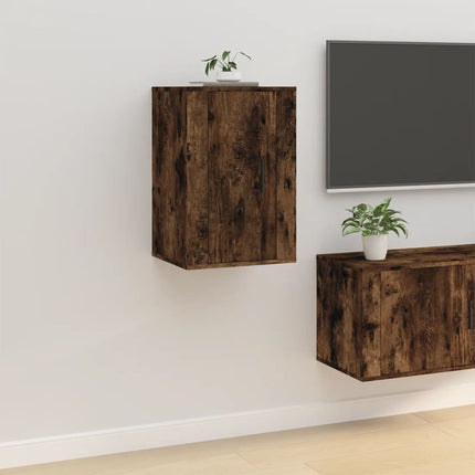 væghængt tv-skab 40x34,5x60 cm røget egetræsfarve