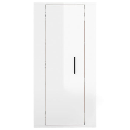 væghængt tv-skab 40x34,5x80 cm hvid højglans