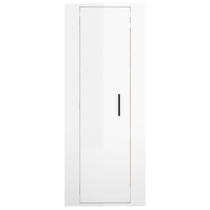 væghængt tv-skab 40x34,5x100 cm hvid højglans